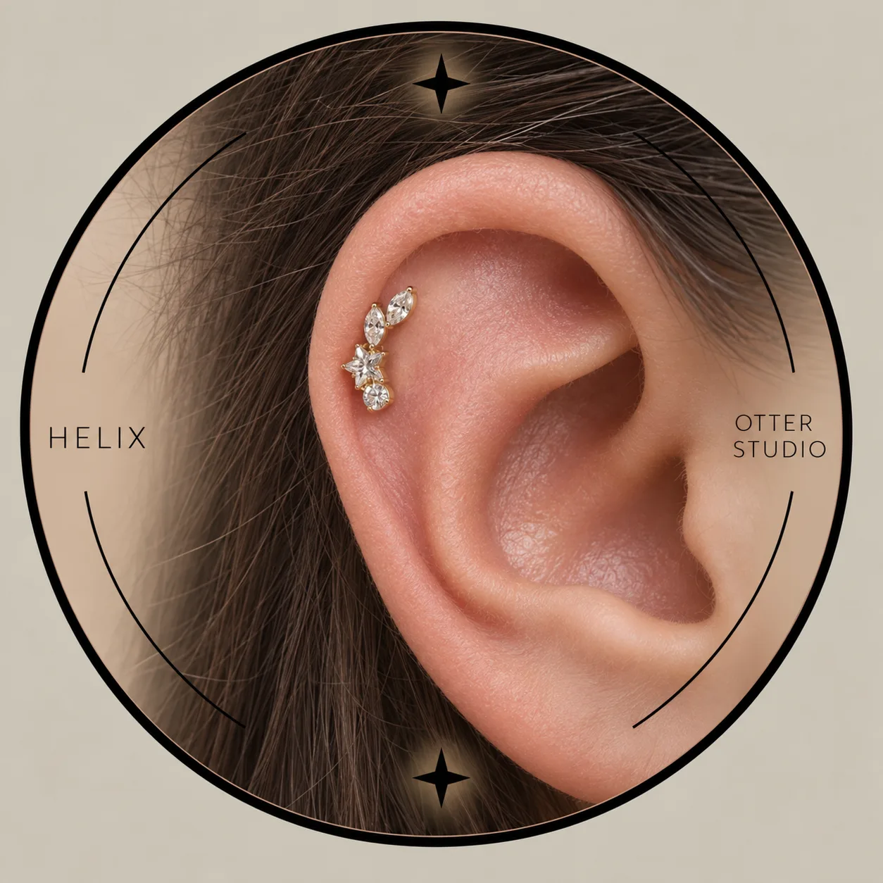 Referencia de Helix con joyería BÁSICA de acero quirúrgico o titanio